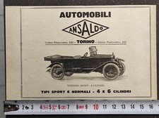 Pubblicità del 1923 auto d'epoca Ansaldo Torino torpedo sport FAI UNA PROPOSTA