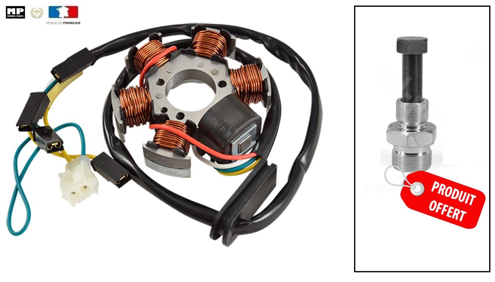 Stator d'allumage type DUCATI et arrache volant pour réparer le circuit de Aprilia AF1 50 1992