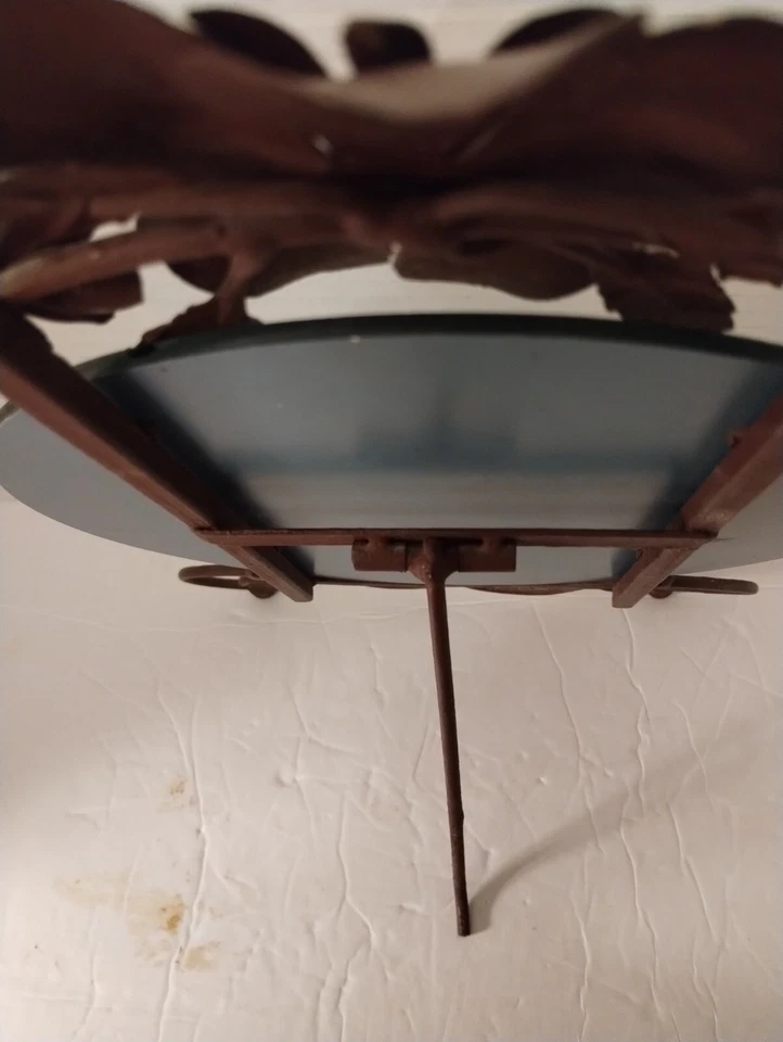 Hermoso Espejo de Mesa Vintage Raro Hierro Fundido Deco Francés En Excelente Estado Foto 4 de 4