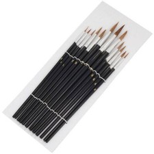 Paint Brush Set 12 Pointed Head Tipped Thick Thin Art Hobby Model craft