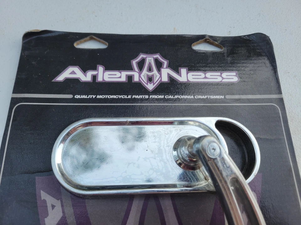 Nuevo Para 65+ Harley Davidson Arlen Ness Espejo Honda Cromo Suave Billet AN Foto 2 de 4