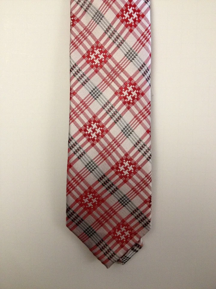 Мужской галстук Nick Cannon из 100% шелка, копье в клетку - Изображение 3 из 3