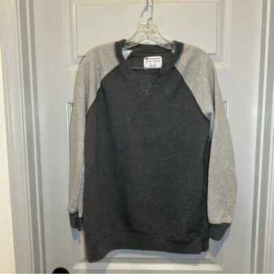 Champion Grey Split Neck Pullover Sweatshirt size S