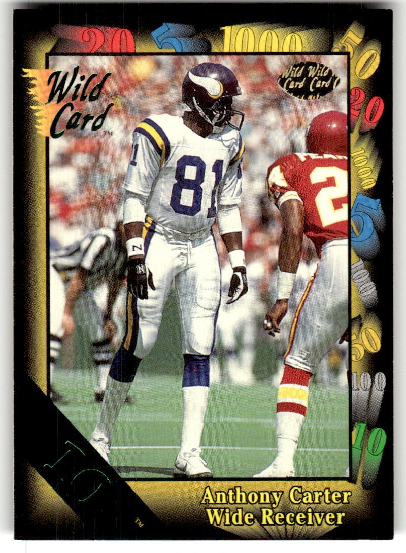 1991 Wild Card Anthony Carter 10 Stripe #114