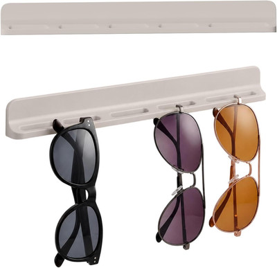 2 Pack Wall Mounted Sunglasses Organizer, Silicone Sunglass Holder with Adhesive