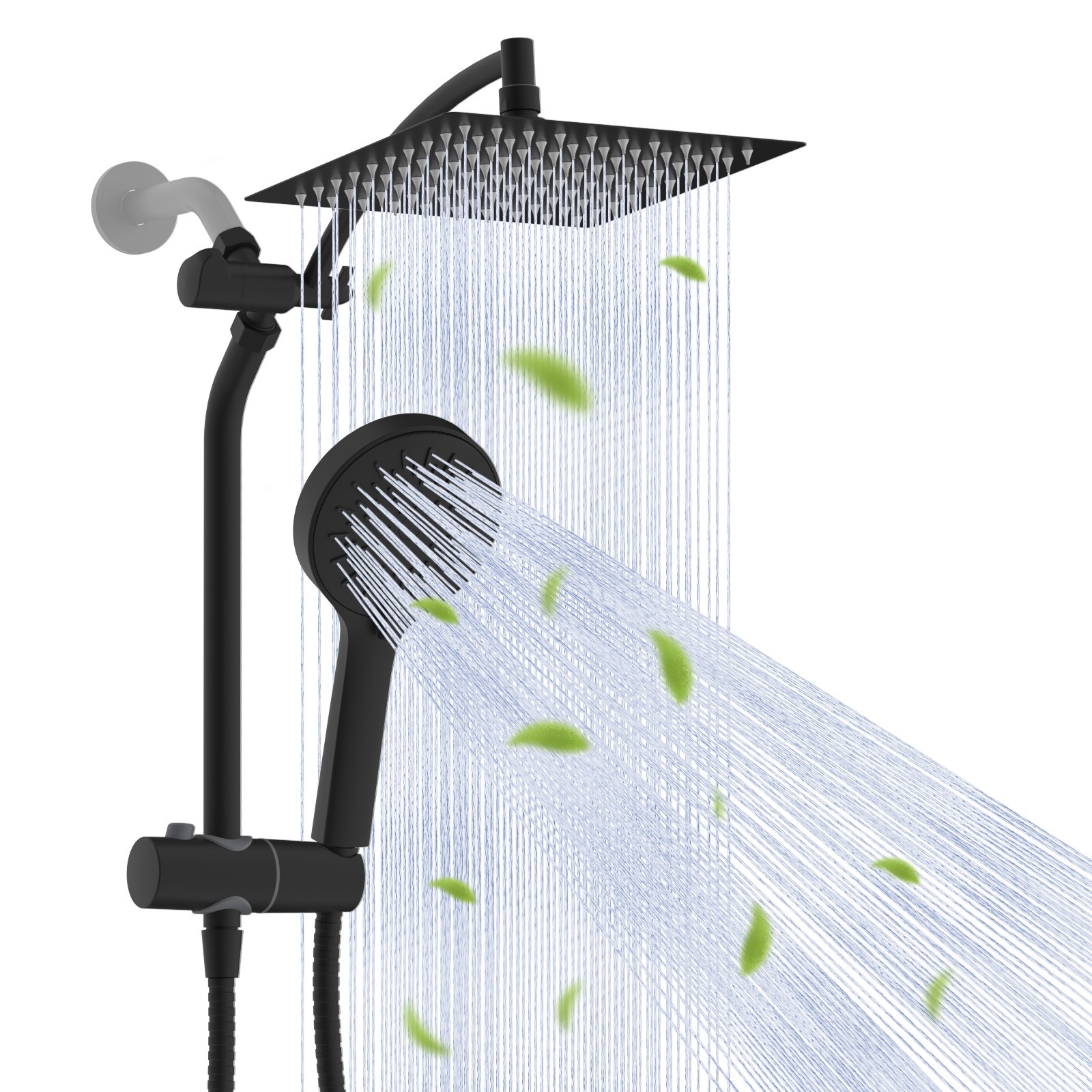 Combo 8 Inch High Pressure Rainfall Shower Head With Handhel