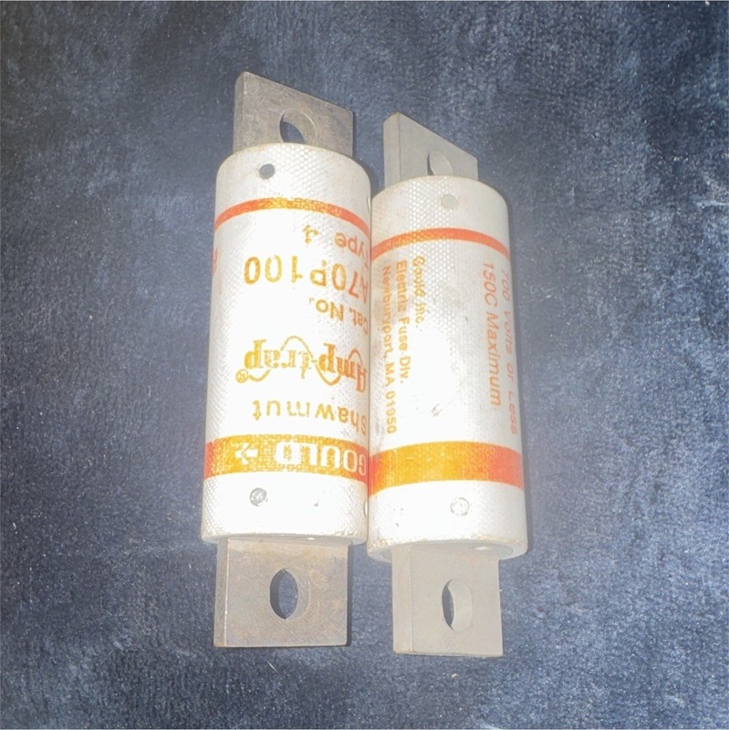 Gould Shawmut TRS100R 100A 600V AC Time-Delay HRC Bolt-On Fuse 2Pk