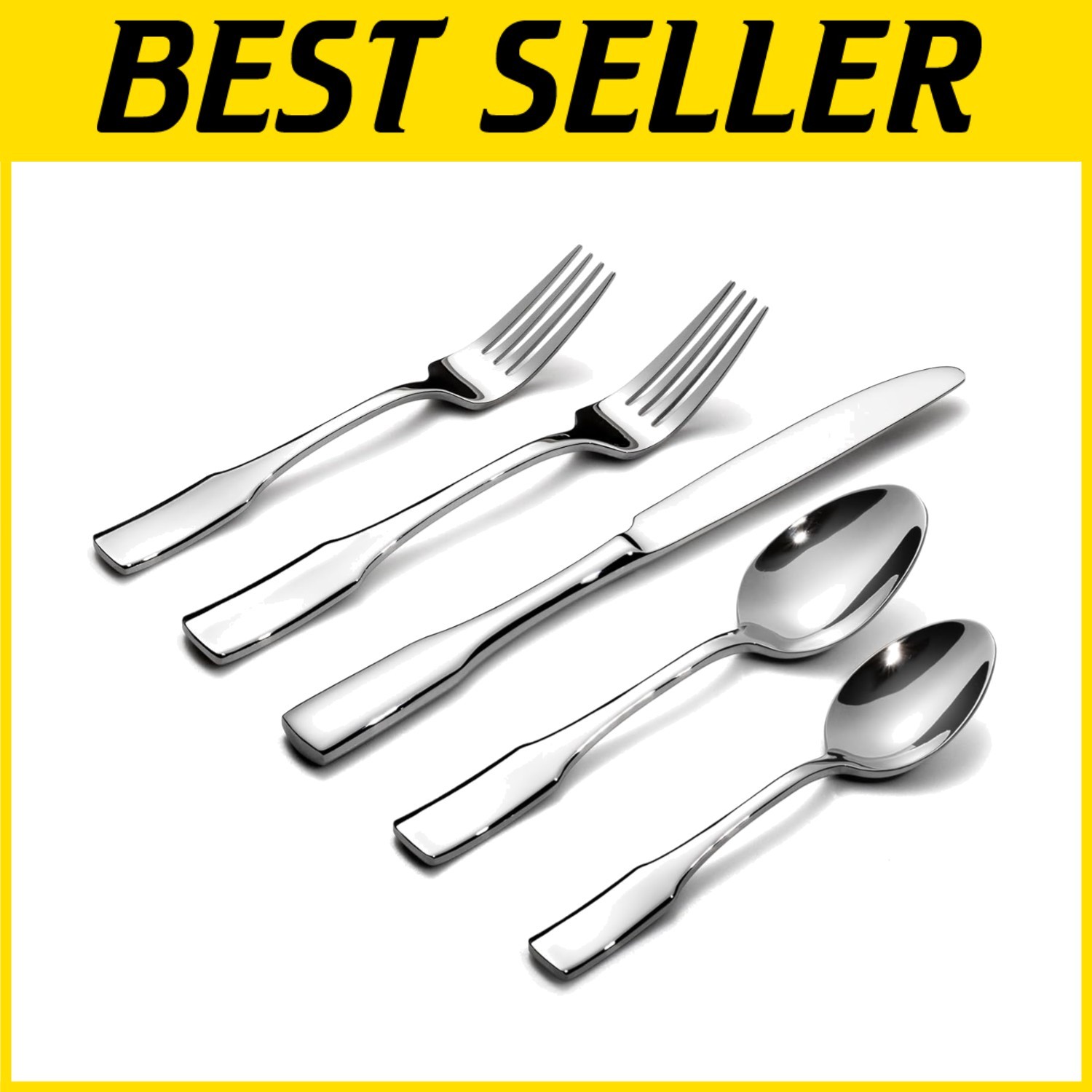 Kate 40-Piece Silverware Set, Stainless Steel Flatware