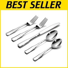 Kate 40-Piece Silverware Set, Stainless Steel Flatware