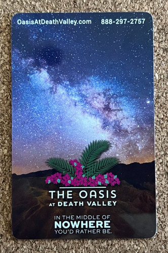 THE OASIS at DEATH VALLEY NATIONAL PARK HOTEL ROOM KEYCARD  Middle of Nowhere