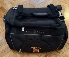 Nike Golf TG0003-001 Medium Black Duffel Travel Bag Shoe area Plastic handle