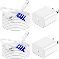 6FT+10FT Iphone 17 16 15 Charger Fast Charging Cable Type C Chargers USB C Charg