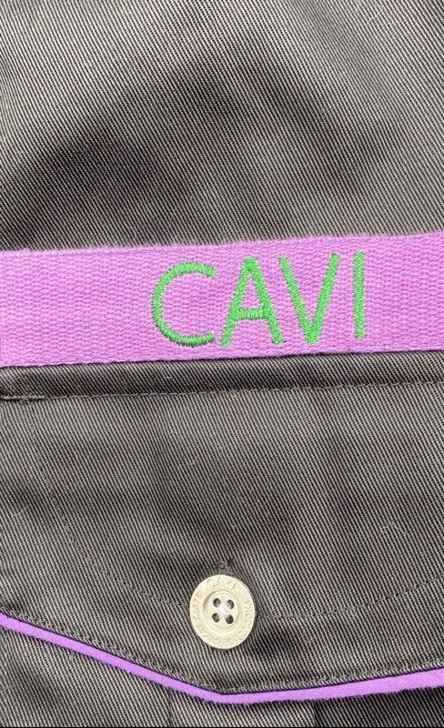 Cavi Mens Black Purple Long Sleeve Pockets Full-Zip Military Jacket Size 2XL - Image 3 of 4