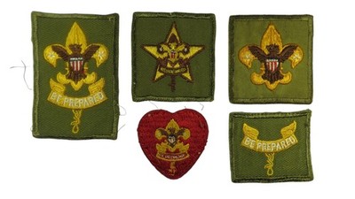 1950s-60s Boy Scouts Complete Rank Set Tenderfoot - Life Patch WORN (WSJ1186)