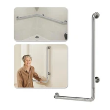 Shower Grab Bar for Seniors Toilet Safety Grab Bars L Shaped Bathroom Hand Ra...