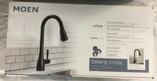 MOEN Doherty Single Handle Pull-Down Sprayer Kitchen Faucet Matte Black 87260BL