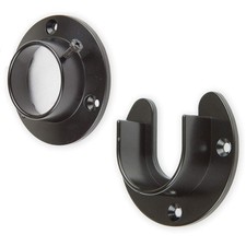 Heavy Duty Stainless Steel Closet Pole Sockets Rod End Support with Screws M...