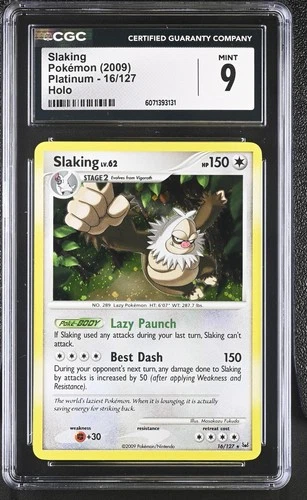 CGC 9 MINT Slaking 2009 Platinum 16/127 Holo Pokemon Card