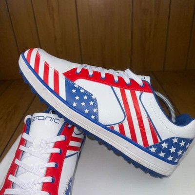 Etonic GS300RWB Mens USA Flag Golf Shoes Spikeless Red White Blue Stars 11.5