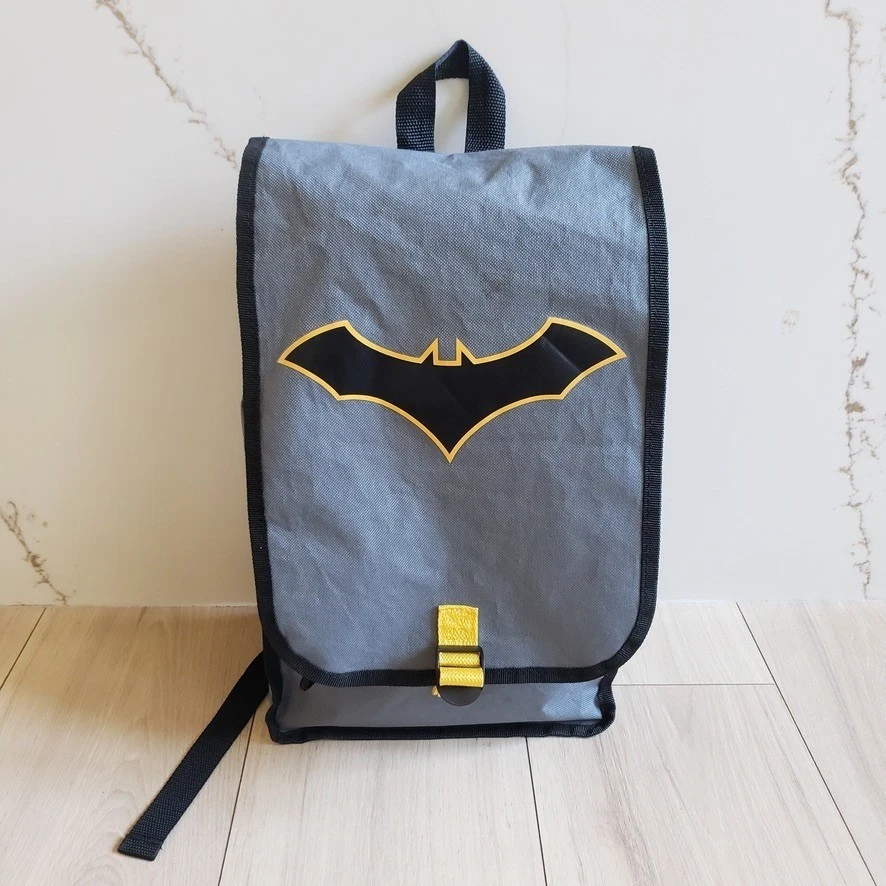 DC Comics Batman Backpack Tote Bag Set Boys Gray Black School Travel Bundle - Image 4 of 4