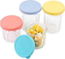 4 Pack Silicone Replacement Lids for Luminarc Working Glass, BPA Colorful 