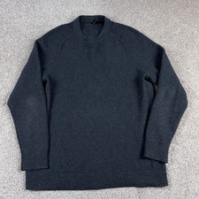 Lululemon Sweater Mens Medium Gray Textured Knit Crewneck Pullover Sweatshirt