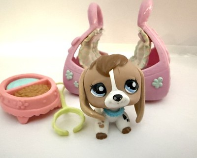 LPS Littlest Pet Shop Beagle Dog Tan & White with Spots #2207 w Accessories 