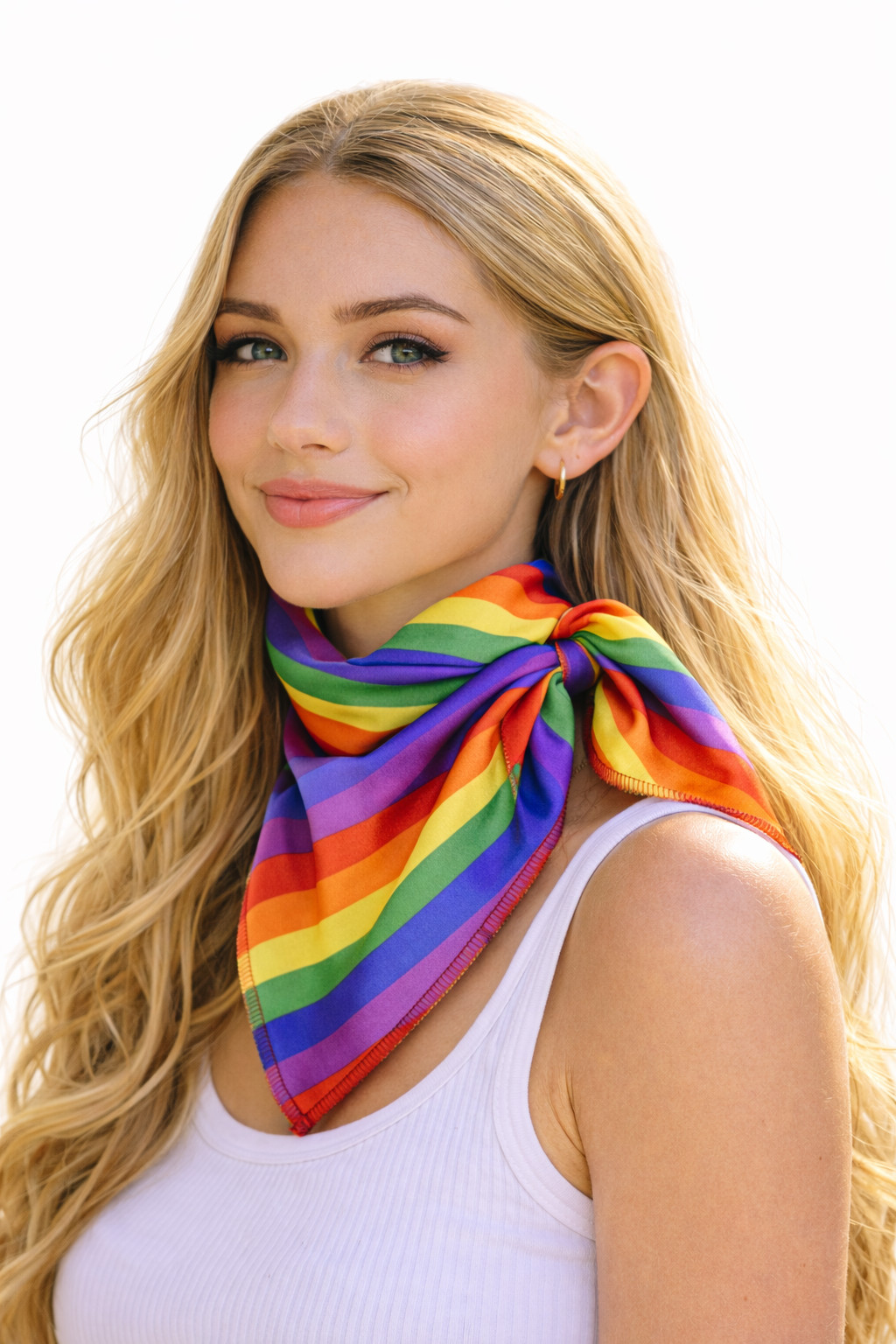 Adults Multicoloured Striped Neckerchief LGBTQ+ Gay Pride Month Fancy Dress
