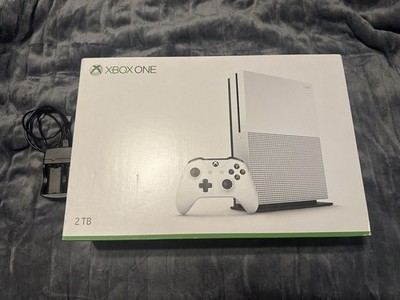 Microsoft Xbox One S 2TB HD Bundle White Controller, box and battery charger