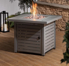 Fire Mountain Square 13kW Stainless Steel Gas Fire Pit
