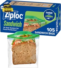 Sandwich and Snack Bags with Easyguide Texture, Plastic Storage Bags with Grip '
