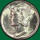 1941-D Mercury Dime Brilliant Uncirculated BU Coin #42188
