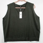 -NWT Eileen Fisher Woodland V-Neck Vest Superfine Merino Size 1X