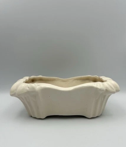 Vintage Off-White Glazed Ceramic McCoy Planter Oblong