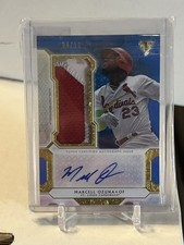 2018 Topps Triple Threads Jumbo Relic Auto Sapphire Marcell Ozuna /10