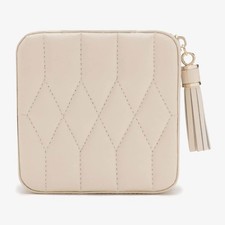 Image of WOLF Caroline Zip Travel Case Ivory Jewellery Box 329953