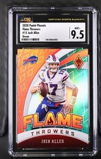 Panini 2020 Phoenix Josh Allen Flame Throwers Green /25 #15 CSG 9.5 Bills