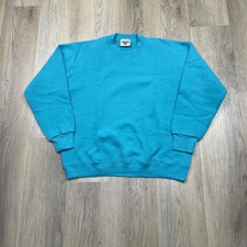 Vintage Lee Sweatshirt Mens XL Blue Heavyweight Crewneck Pullover Made USA 90s