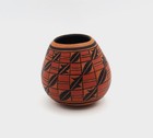Gourd Art Vessel Pueblo Design Robert Rivera Hispanic Polychrome Geometric 3" H — photo 6