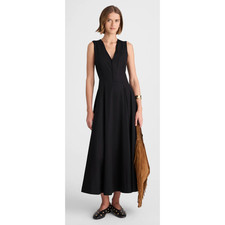 Madewell  NWT V-Neck Circle Midi Dress Black  Sz 2