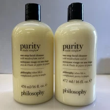 2 X Philosophy Purity Made Simple One-Step Facial Cleanser 16 oz each