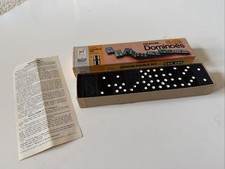 Dragon Dominoes Halsam Double Six Wooden 1970 Milton Bradley 28 Pieces 4130