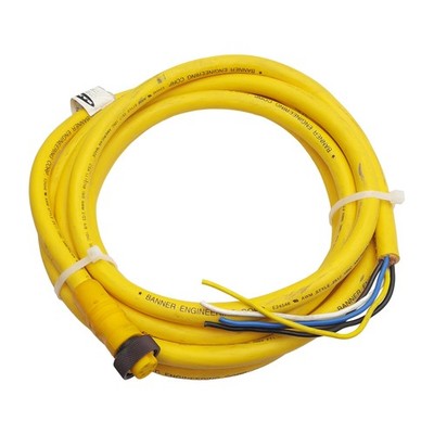 Banner QDC-525 Cordset, 5-Pin 7/8in Mini Female to Flying Leads, 2A 75VAC/DC, 4m
