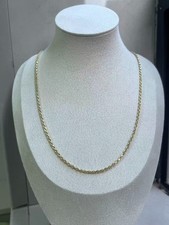 Italian 14K Gold Twisted Rope Chain Necklace 2mm 18in Lobster Clasp