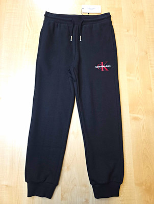 Calvin Klein Jeans Monogram Logo Sweatpants Kinder Gr. 8 Jahre Schwarz 79 Uvp
