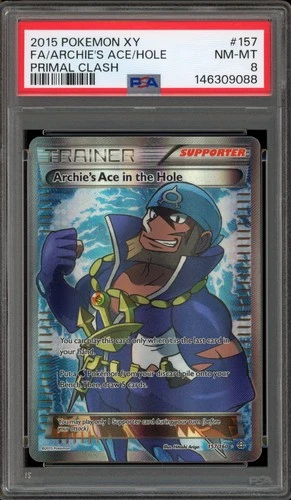 Pokemon Archie's Ace in the Hole XY Primal Clash Full Art #157 PSA 8
