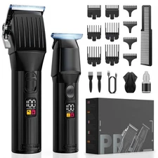 Professional Hair Clippers for Men Cordless Trimmers Kit with LED Display Ele...