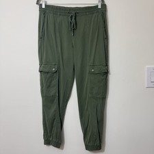 Banana Republic Women  s Cargo Jogger Pants Size M Green Drawstring Waist