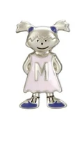 MINI Girl Child Shaped Initial Charms Letters M thru W