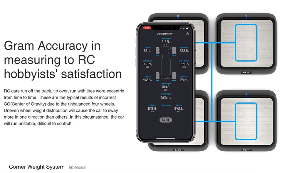 SKYRC Corner Weight System RC Car Balancing Scale Kit for 1/8 1/10 1/12 RC Car - Image 4 of 4